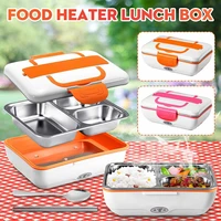 portable car truck electric heating lunch box travel food warm heater storage container stainless steel rice cookers box warmer