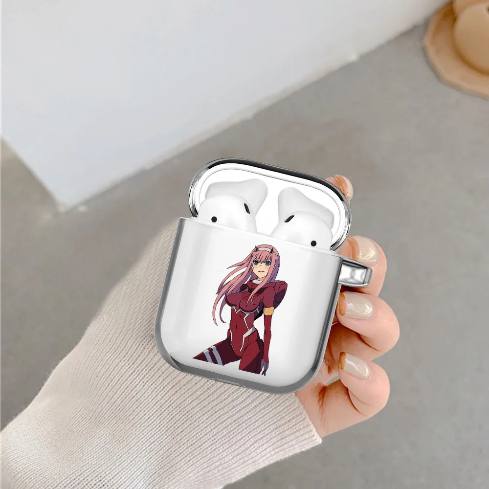 

Cute Zero Two Darling in the FranXX Anime Transparent Airpod Case for Apple Airpods 1 2 Cover Wireless bluetooth Earphone Coque