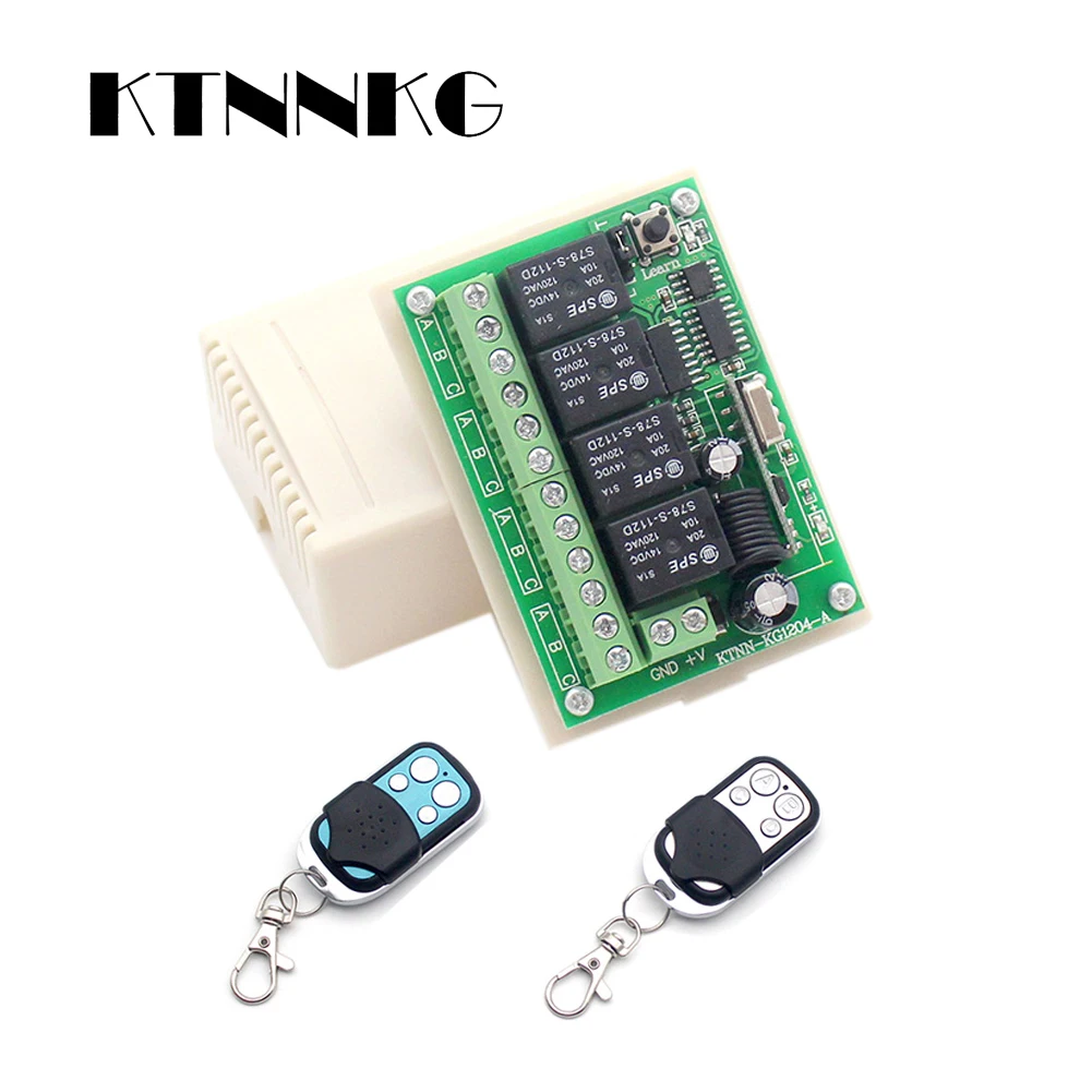 Беспроводной моторный пульт дистанционного управления, 433 МГц, 12 В постоянного тока, 4 канала