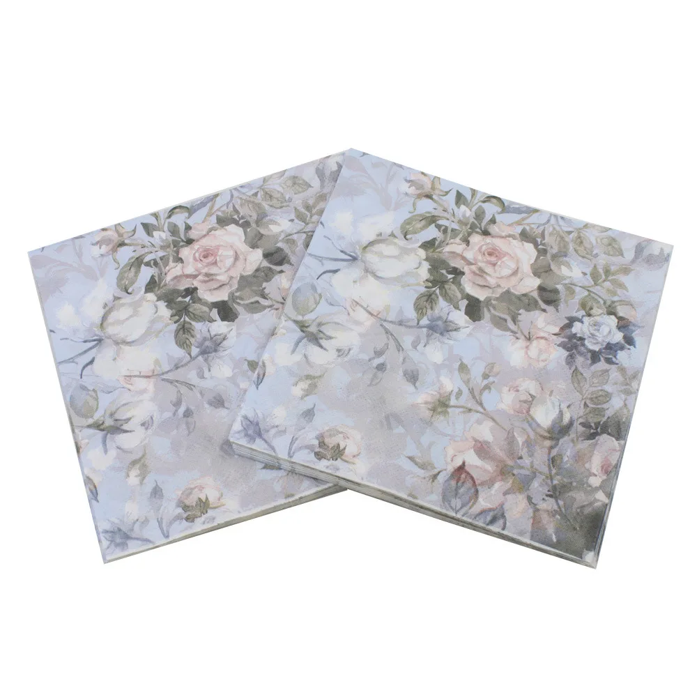 

33cm 20pcs/lot Decoupage Servilletas Paper Napkins Elegant Tissues Vintage Towels Flower Birthday Wedding Party Home Decoration