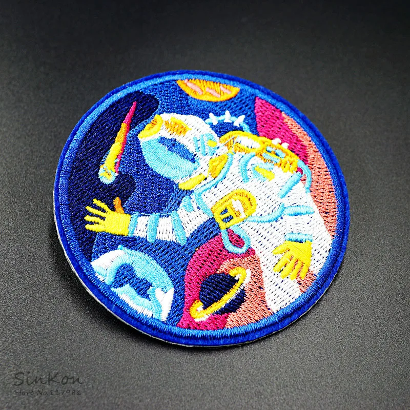 Размер астронавта: 7 5x7 5 см вышитая нашивка аппликация для одежды|embroidery patch|patches