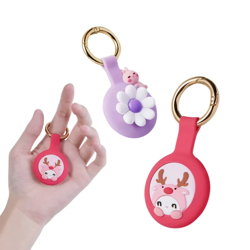 

Cute Animal Style Protective Cover For Apple airtags Locator Tracker Device Bumper keychain Buckle Anti-lost Case For AirTag