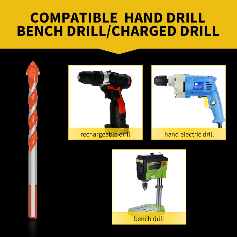 MeiKeLa оранжевый треугольное сверло бит Многофункциональный стекла поворотная