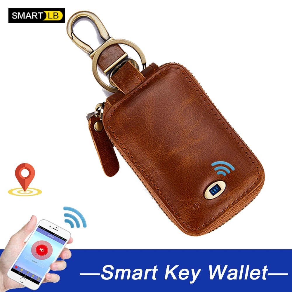 Умный кошелек для ключей из натуральной кожи с защитой от потери мужской