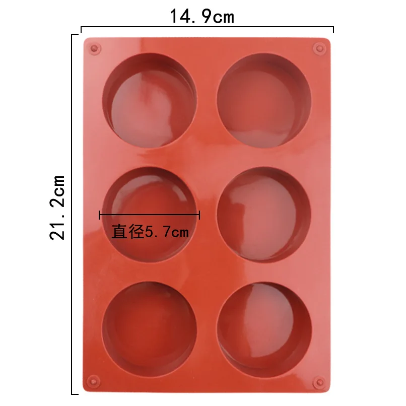 

6 Cavity Silicone Soap Mold Round Circle Fondant Cake Tools ice cube moulds 3d Candy Jelly DIY Making Mould Handmade Soap Molds