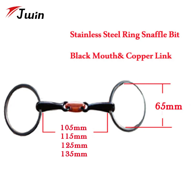 Круглый кольцевой наконечник для конного спорта из нержавеющей стали черный