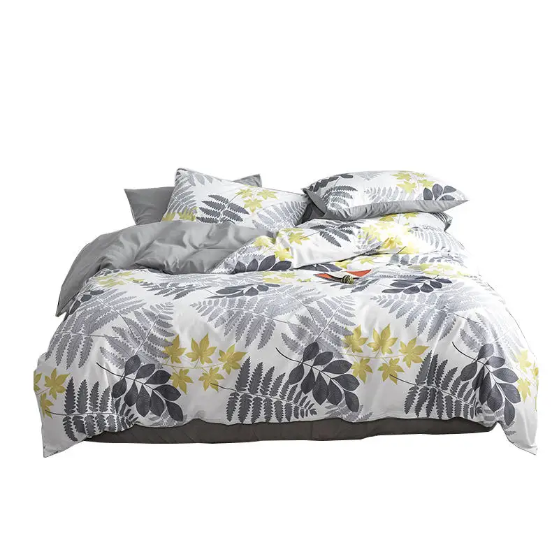 

Promotion 100% Cotton Sheet Pillowcase Duvet Cover Set Black White Pastoral Bird Printing Bedding Sets Queen Double