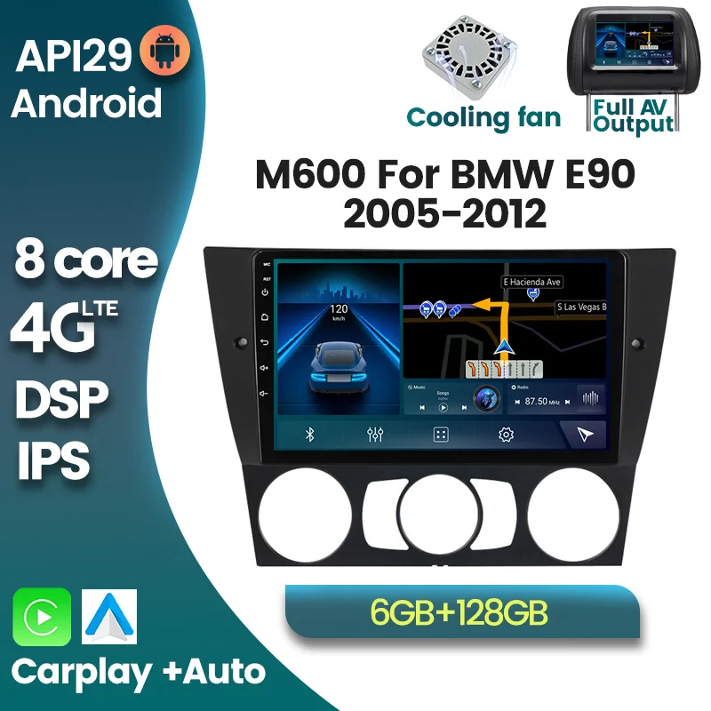 

Автомобильный мультимедийный радиоприемник DSP RDS HD 1280X720, Android 10, для BMW E90/E91/E92/E93, 3 серии, GPS-навигация, Авторадио, без dvd, 2din