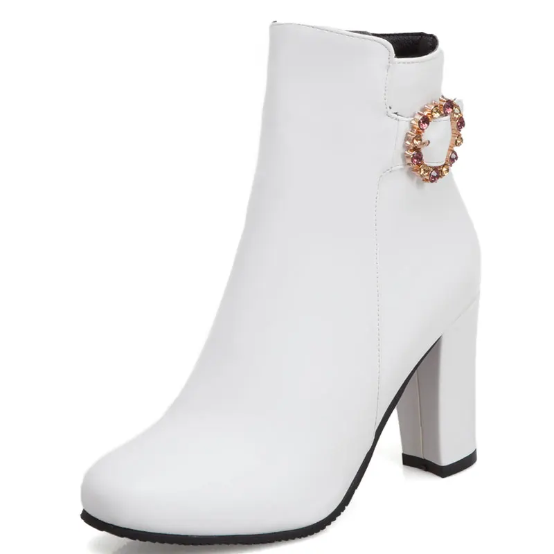 Женские ботильоны на высоком каблуке с кристаллами осень/зиму | Обувь