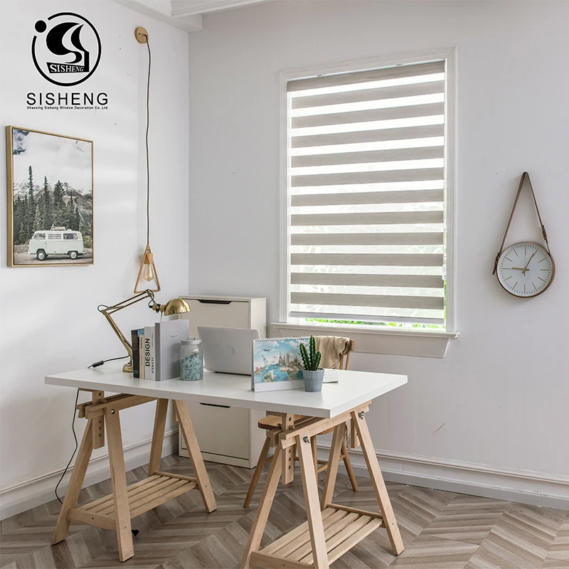 Высококачественные элегантные затемненные жалюзи Зебра для затемнения