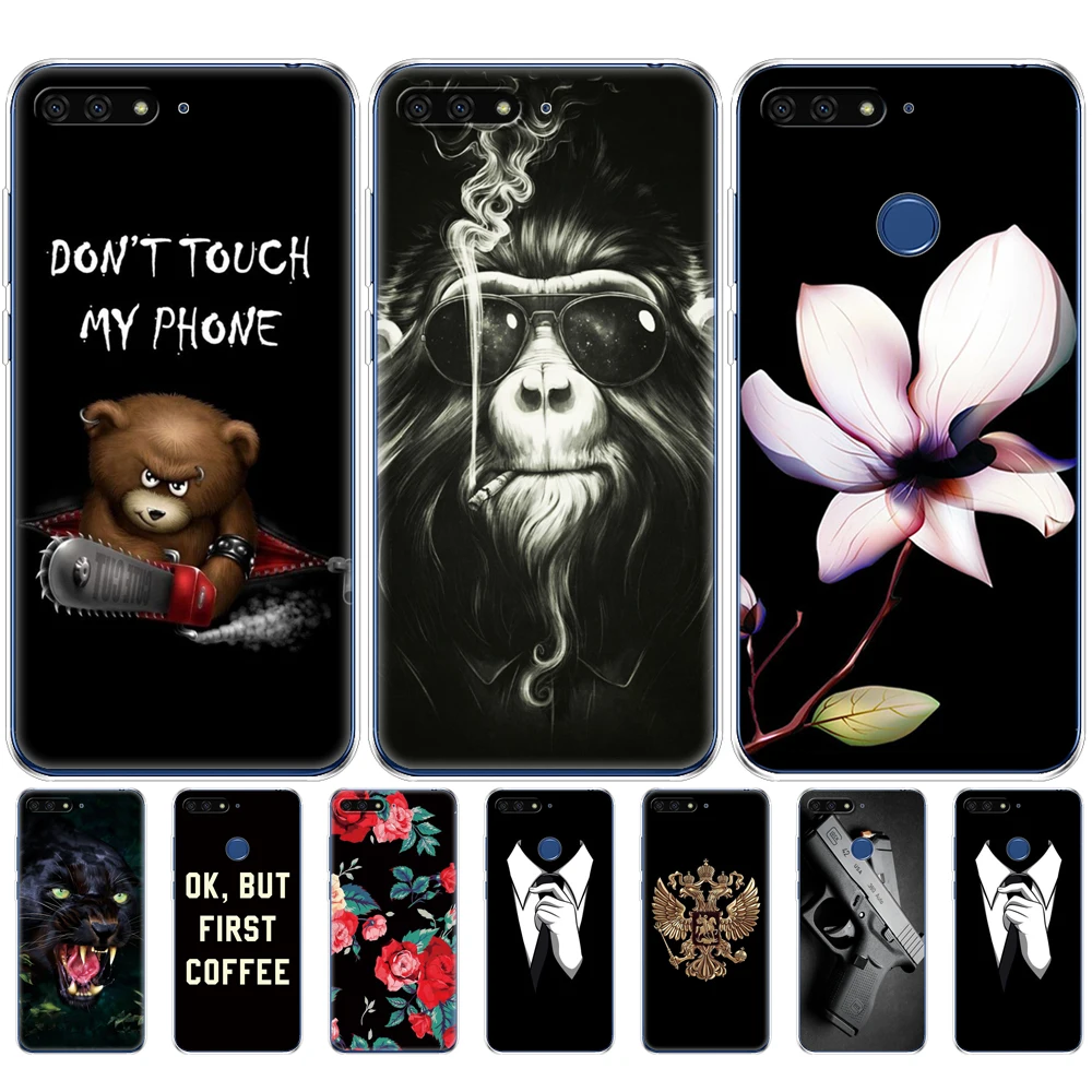 Чехол для huawei Y6 2018 5 7 дюймов искусственная Обложка Prime чехол телефона защитный