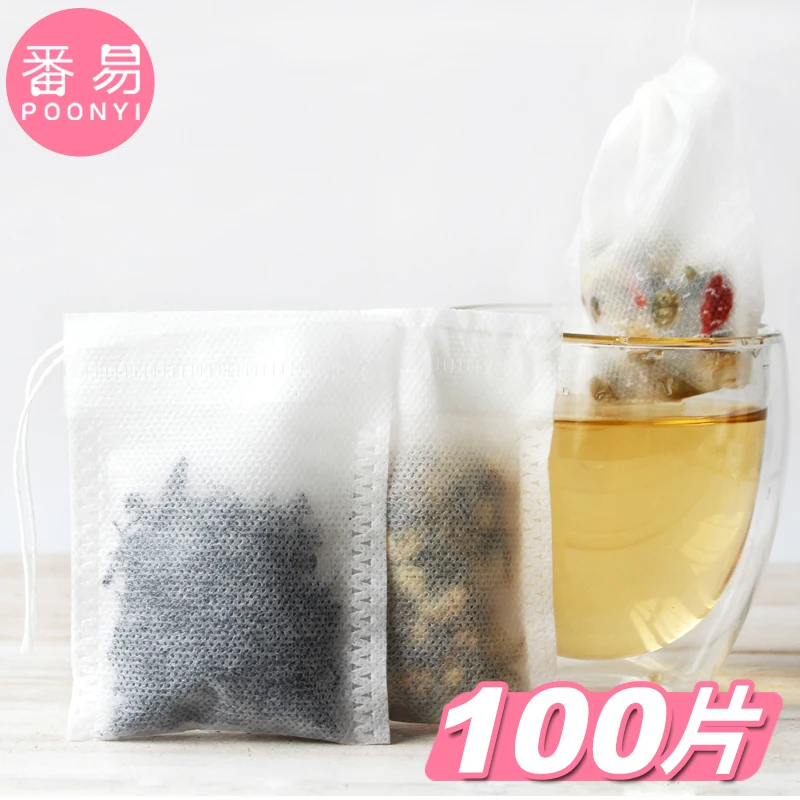 

Tea Bags Empty Drawstring Pouch Bag 5*7CM Seal Filter Cook Herb Spice Loose Coffee Pouches Tools