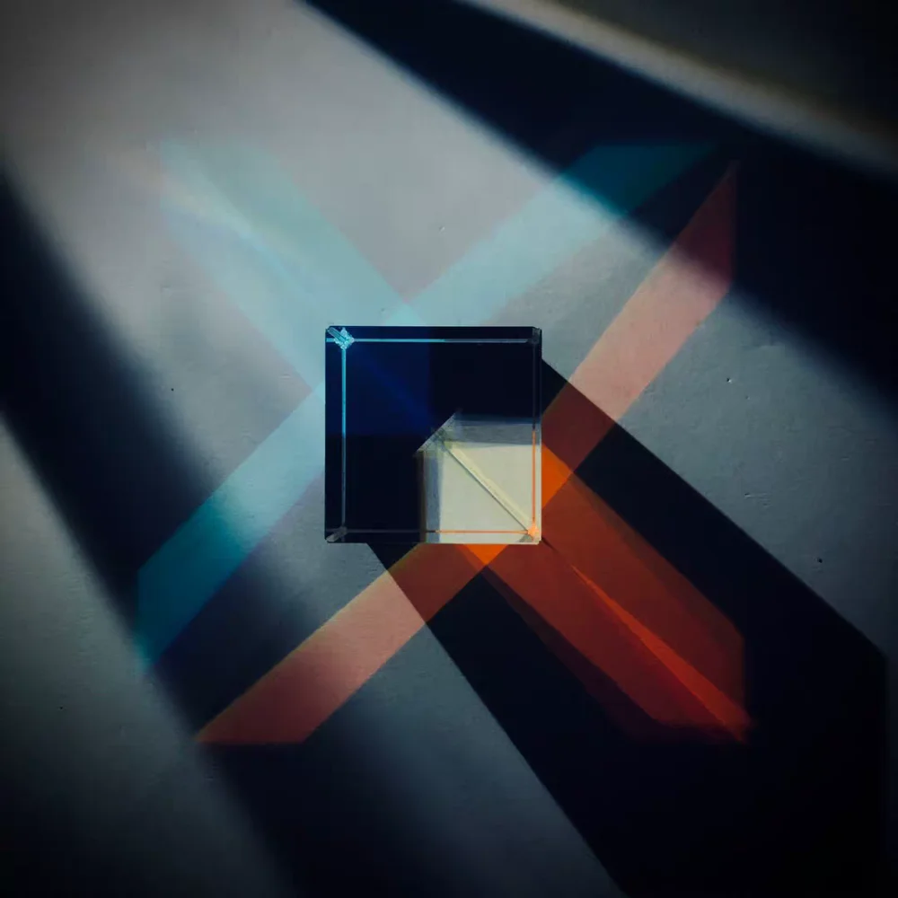 

28*28*28mm Cross dichroic X cubic prism optical glass square prism RGB synthesizer separator party home decoration
