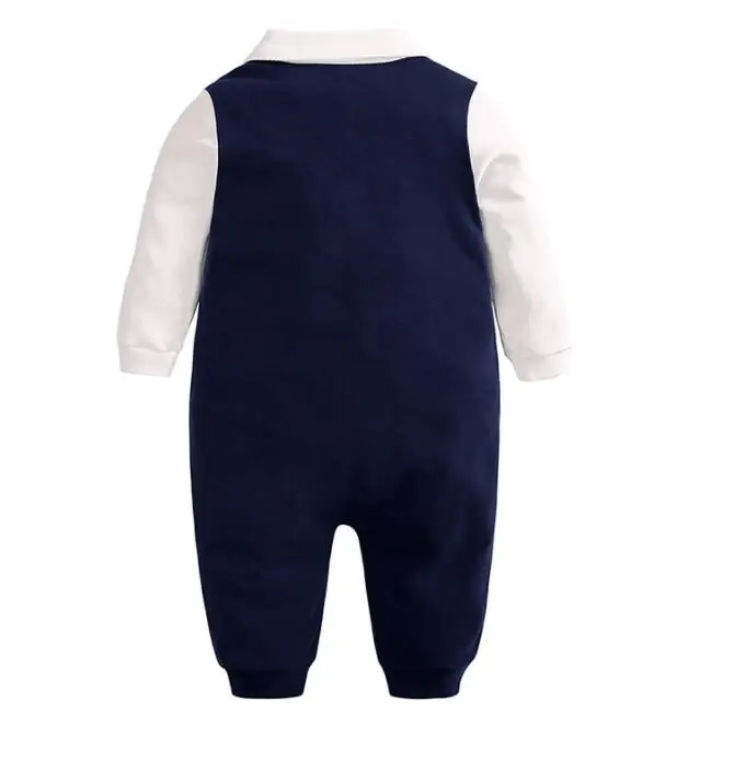 Осенний комбинезон для новорожденных мальчиков хлопковый костюм джентльмена с