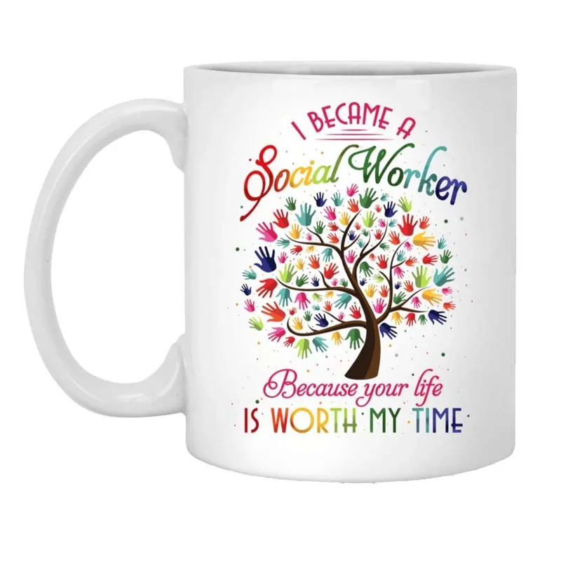 Подарочная кружка я стал социальным работником потому что ваша жизнь стоит того
