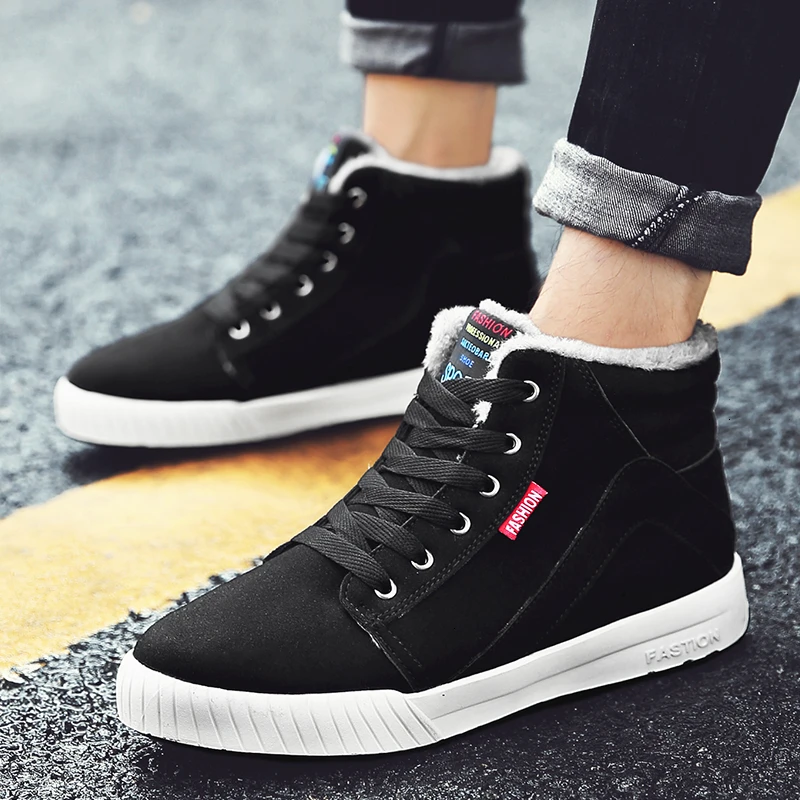 FLARUT Мужская зимняя обувь уличные зимние ботинки Спортивная для бега с мехом