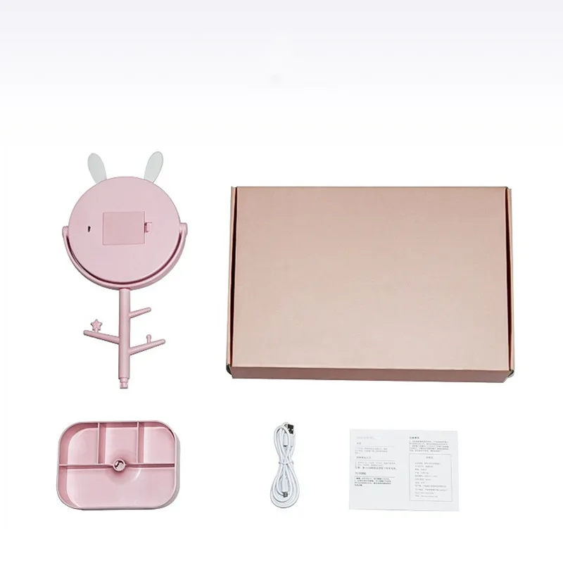 

LED Vanity lamp USB power supply stepless dimming makeup mirror night lights bedroom dressing table light with storage box