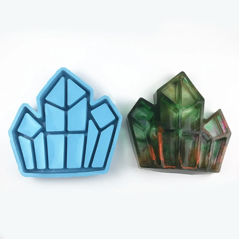 

Crystal Shaped Organizer Epoxy Resin Mold Jewelry Makeup Storage Box Shelf Display Stand Tray Silicone Mould DIY Crafts Home Dec