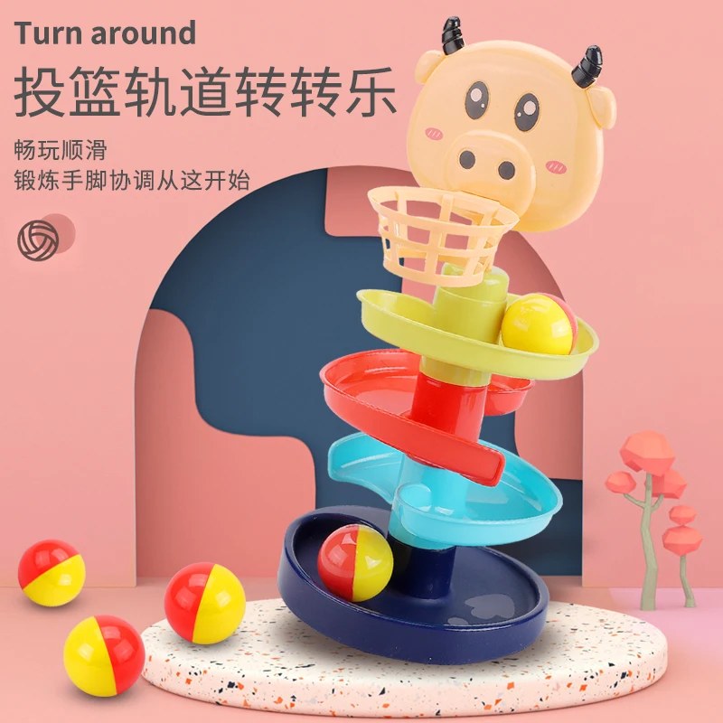 

Baby Orbit Around Shooting Music Baby Toys/folding Ring Rolling Ball Slide Tower 1-3 - Year - Old Male Girl