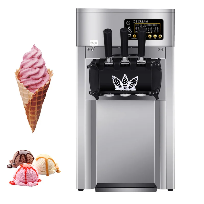 

Smart Alarm Ice Cream Machine Commercial LCD Panel Desktop Small Three-color Soft Ice Cream Ice Cream Cone Machine LCD Panel