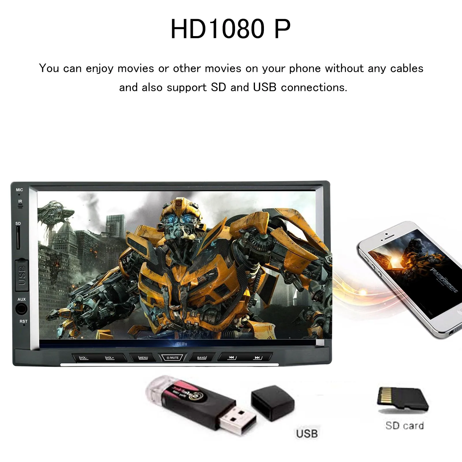 Автомобильный мультимедийный плеер универсальная стерео система под