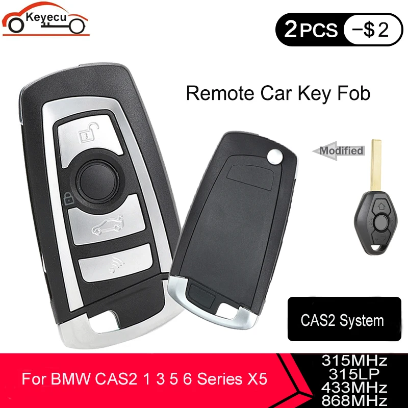 KEYECU модифицированный дистанционный ключ CAS2 с 4 кнопками 315 МГц 433 868 315LP PCF7946 чип HU92