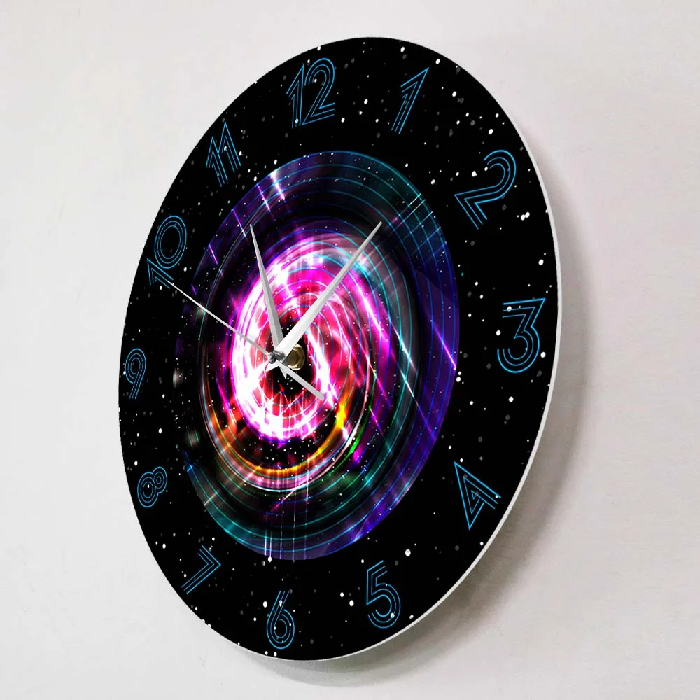 Космическое искусство галактика настенные часы пространственный вход время