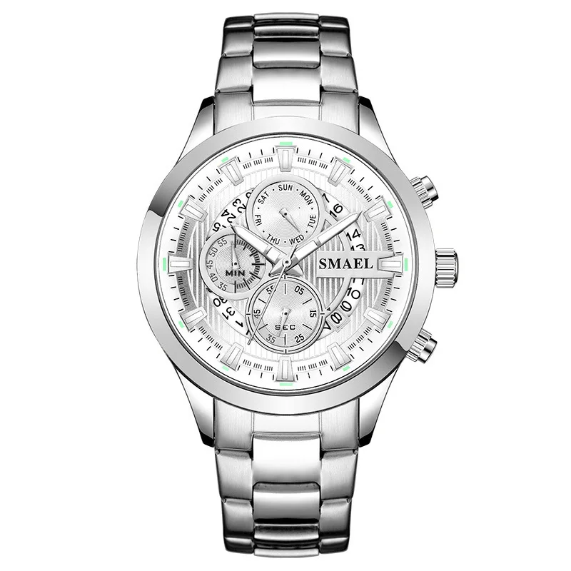 Часы Smael мужские водонепроницаемые уличные спортивные наручные часы с стальным