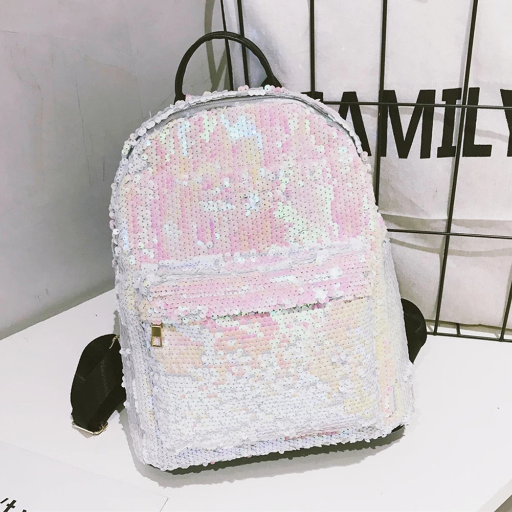 

Woman Large Capacity Personality Shoulder Bag Fabala Girls Rucksack Bling Casual Sequins Glitter Travel