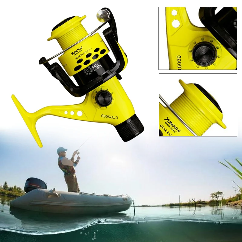 Морской пресной воды катушка для спиннинга правой и левой Рыбалка желтая