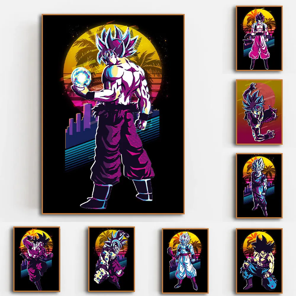 

Dragon Ball Japanese Anime Goku Vegeta Vegetto Poster Wall Art Decoration Luffy Canvas Painting Cuadros Home Kids Room Decor