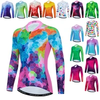 colorful cycling jersey long sleeve women pro team bicycle cycling clothing autumn mountain bike jersey breathable cycling shirt