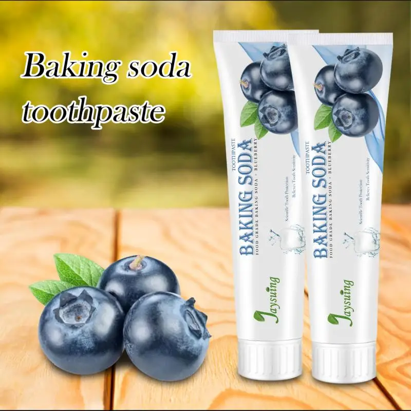 

Blueberry Fruit Flavor Baking Soda Toothpaste Bamboo Toothbrush Teeth Whitening Fresh breath Remove stains Oral Cleaning New