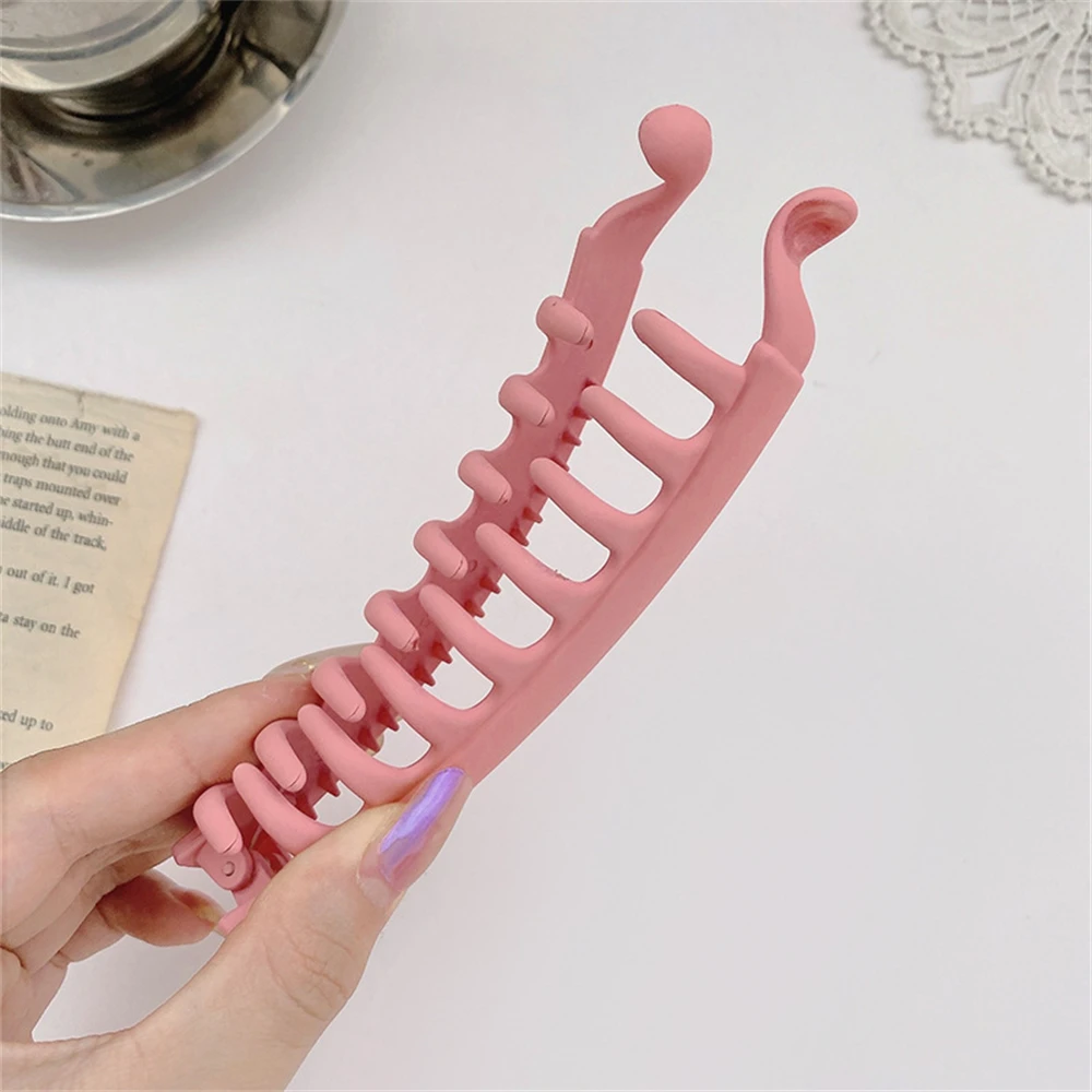 Новая модная матовая Вертикальная Заколка-банан из АБС-пластика женская заколка