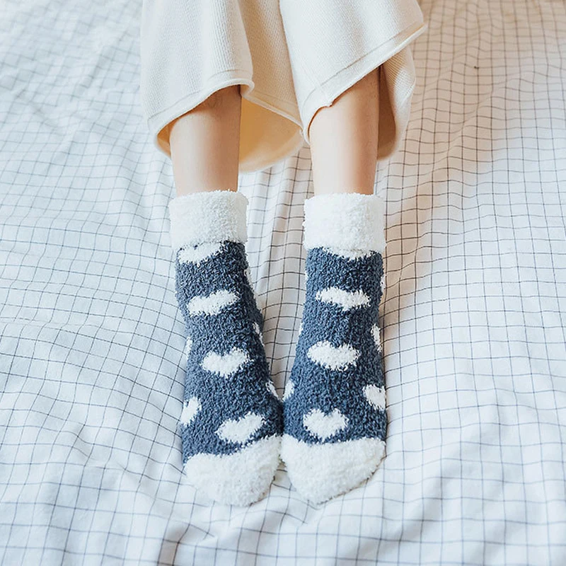 Женские милые зимние толстые повседневные женские носки карамельного цвета