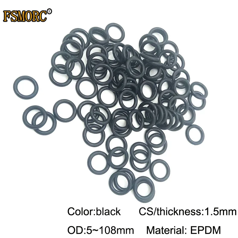 

Черное уплотнительное кольцо EPDM OD5mm ~ 108mm * 1,5mm толщиной/CS устойчивость к кислотам и щелочам, водостойкость и сопротивление трения уплотнительное кольцо