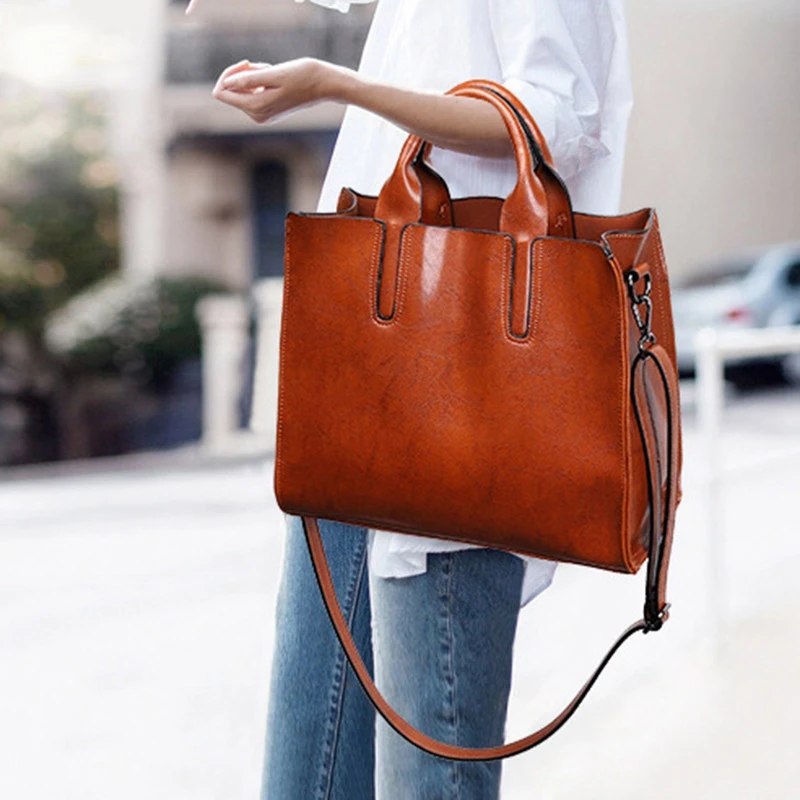 FGGS кожаные сумки большая женская сумка высокое качество повседневные женские