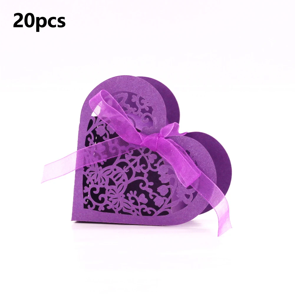 20 шт. выдолбленная Свадебная бумажная коробка для конфет Складная упаковка