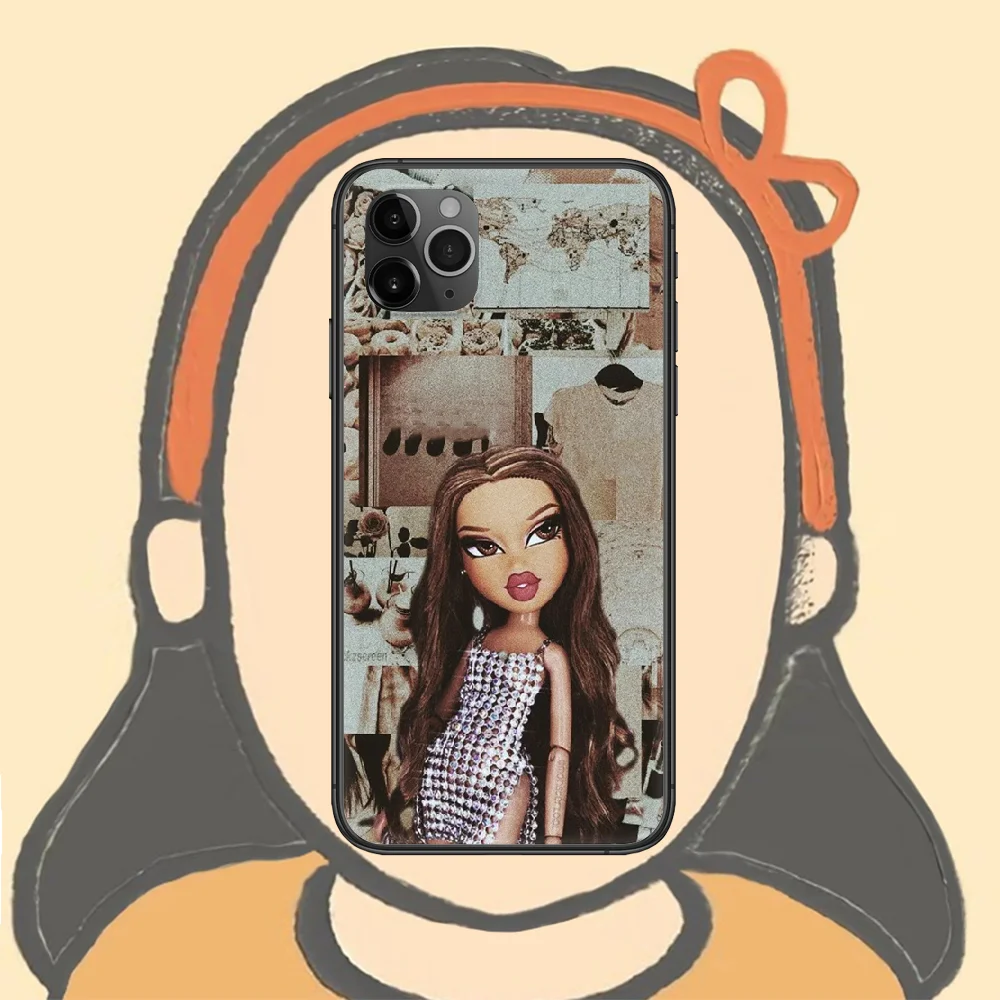 

Fashion Brand Doll Bratz Phone Case For Iphone 4 4s 5 5S SE 5C 6 6S 7 8 Plus X XS XR 11 12 Mini Pro Max 2020 black Cell 3D Funda