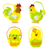 easter egg basket bunny candy storage bucket bag gift for kids happy easter decorations non woven gift bag cute chicken gift bag