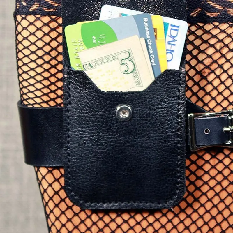 Женский аксессуар в стиле стимпанк и готика кожаная сумочка на бедро ретро-рок