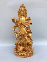 17chinese temple collection old bronze gilt ride a dragon guanyin bodhisattva statue standing buddha ornaments town house