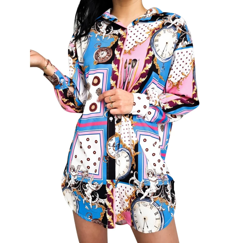 

Одежда в африканском стиле, топы для женщин, блузки с отложным воротником и длинным рукавом, новинка весны, Повседневная африканская одежда,...