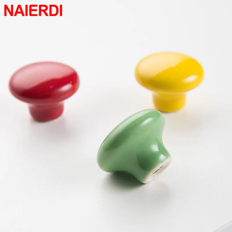 Круглая керамическая ручка для мебели NAIERDI ручки выдвижных ящиков ярких цветов