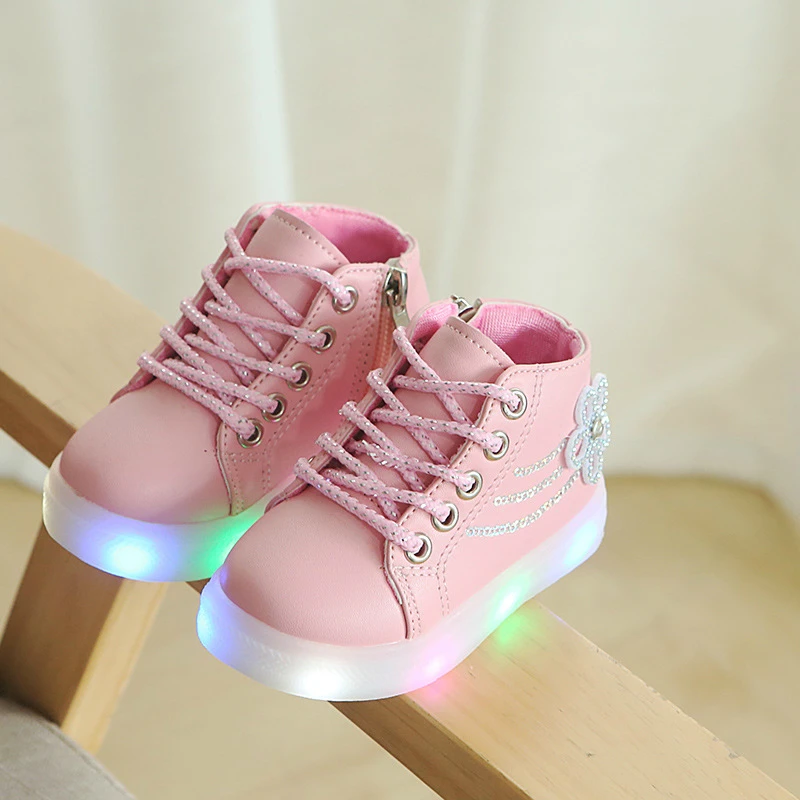 Кроссовки для девочек со стразами светящиеся кроссовки светодиодной подсветкой
