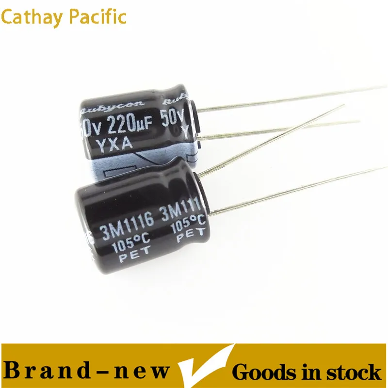

10PCS 220UF 50V 105° size 10*12.5 in-line electrolytic capacitor 100% new spot