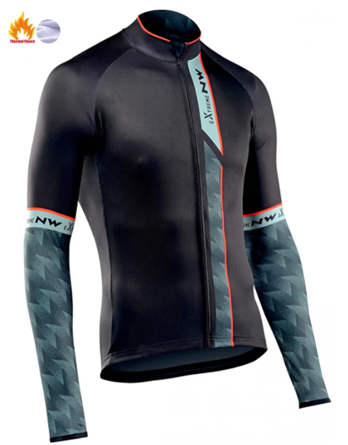 Winter jersey Зима Northwave термо флис Велоспорт Джерси Ropa Ciclismo MTB длинный рукав сохраняет тепло велосипед одежда велосипедная одежда - Цвет: Winter jersey
