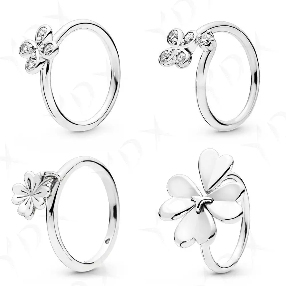 YDX 925 стерлингового серебра блестящие простые растительные женские кольца