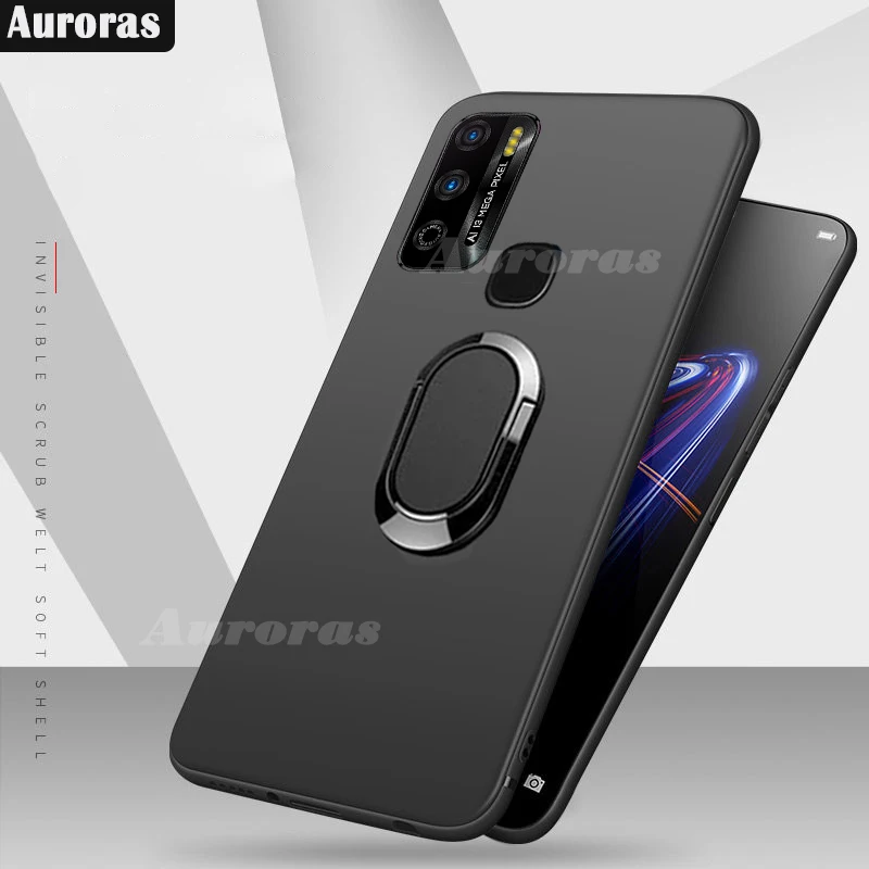 Мягкий чехол Auroras для Infinix Hot 9 Play Ультратонкий с магнитным кольцом матовый