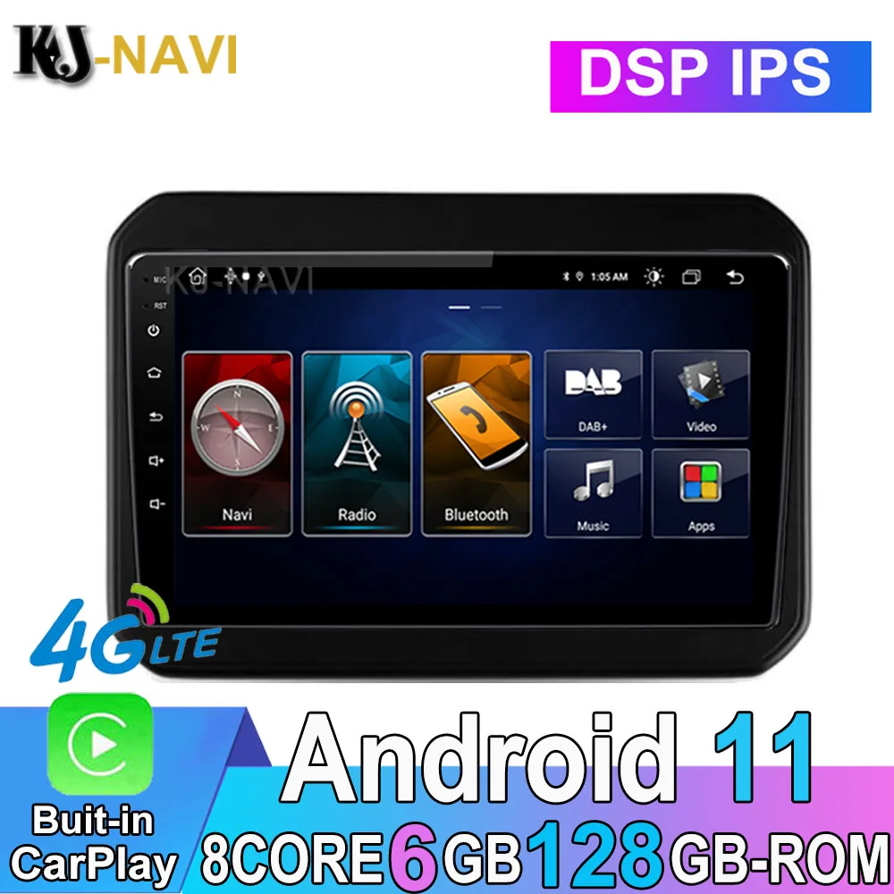 

4G Lte DSP IPS Android 11,0 для 9 "Suzuki Ignis 2016 2017 2018 2019 2020 автомобильный радиоплеер мультимедийный GPS-навигатор без DVD